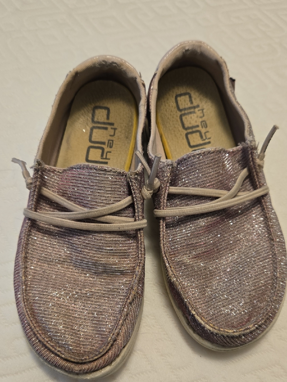 Hey Dude Kids Glitter Slip-On Sneakers - Rose